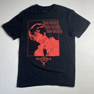 Death Note Men T-Shirt M Black Red Amane Anime Graphic God Of The New World